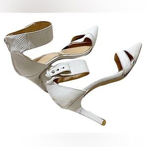Expression - White Pump Ankle Strap Shoes Sandals